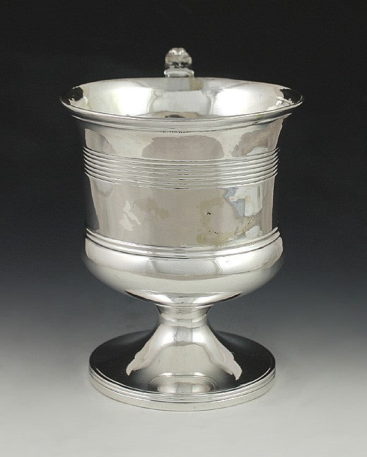 Antique 1819 English Georgian Sterling Silver Pedestal Cup Goblet Mug