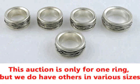 Neat Contemporary Modernist Nova Sterling Silver Wire Ring Size 10