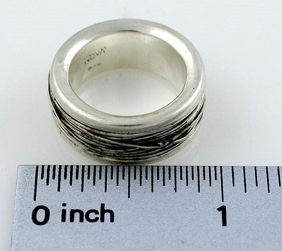 Neat Contemporary Modernist Nova Sterling Silver Wire Ring Size 10