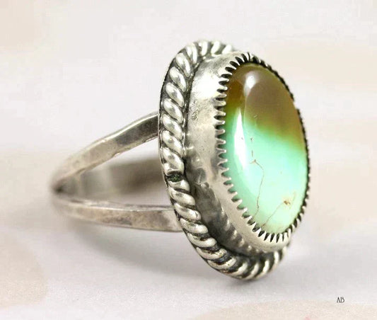 Sterling Silver Turquoise Vintage Native American Ring 6.25