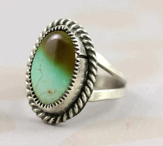 Sterling Silver Turquoise Vintage Native American Ring 6.25