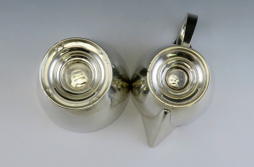Vintage Sterling Silver Arts & Crafts Mid Century DeMatteo Creamer Sugar Bowl
