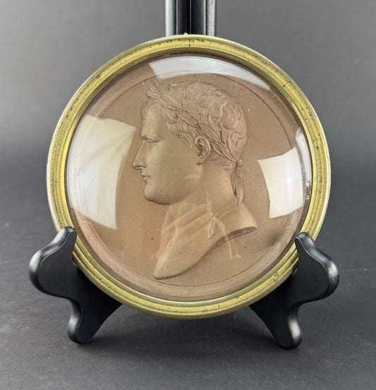 Pair 1800s French Bronze Patinated Lead Napoleon Marie Louise Medals, Andrieu