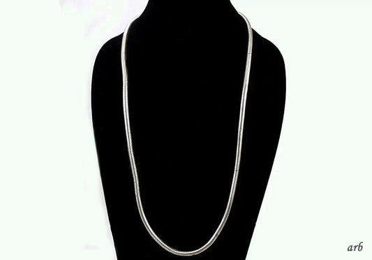 Shining Likely Turkish Silver Woven Look Chain Necklace w/ Hook and Loop Clasp