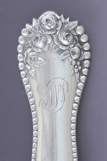 Rare Gorham Sterling Silver Lancaster Rose Toast / Bread Serving Fork