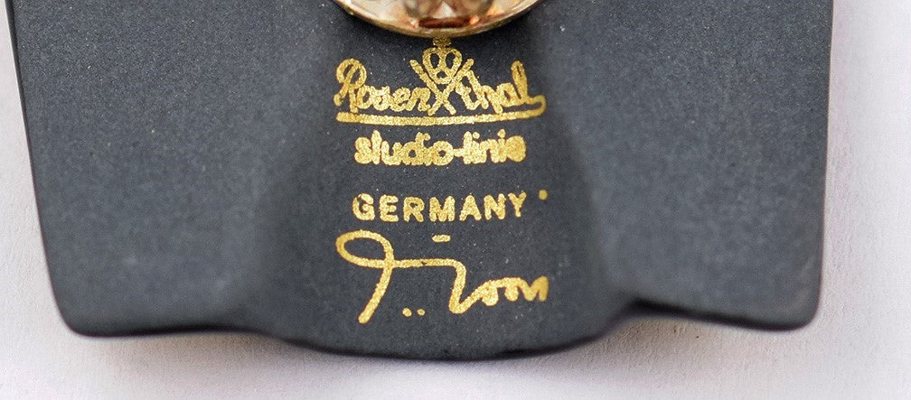 Retro Pair of Rosenthal Germany Studio Line Porcelain Golden Black Earrings