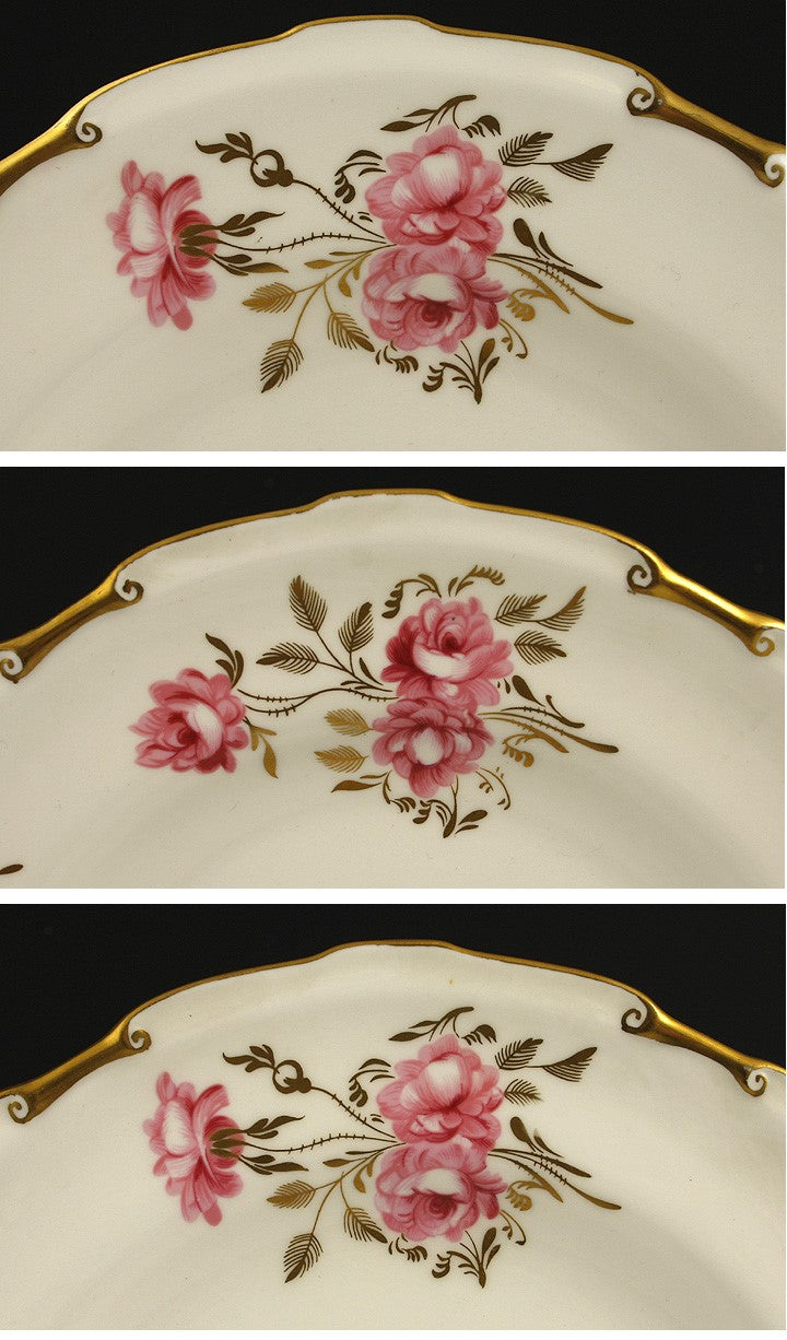 12 Royal Crown Derby Pinxton Roses Dessert Salad Plates