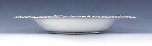 Antique c1900 American Sterling Silver Flower Rim Serving Bowl 10 3/4"