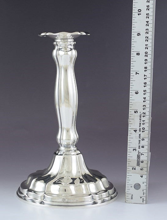 Handsome Vintage Pair American Sterling Silver Candlesticks 9" Not Weighted