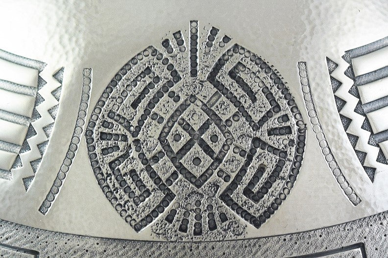 Neat South American Peruvian or Colombian Silver Pitcher / Jug w/ Incan Designs