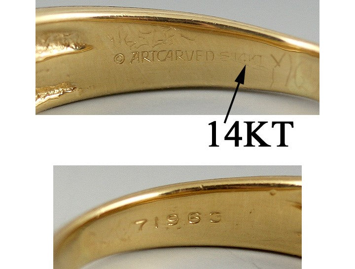 Stunning 14K Yellow Gold & Diamond Band Ring Size 8.25