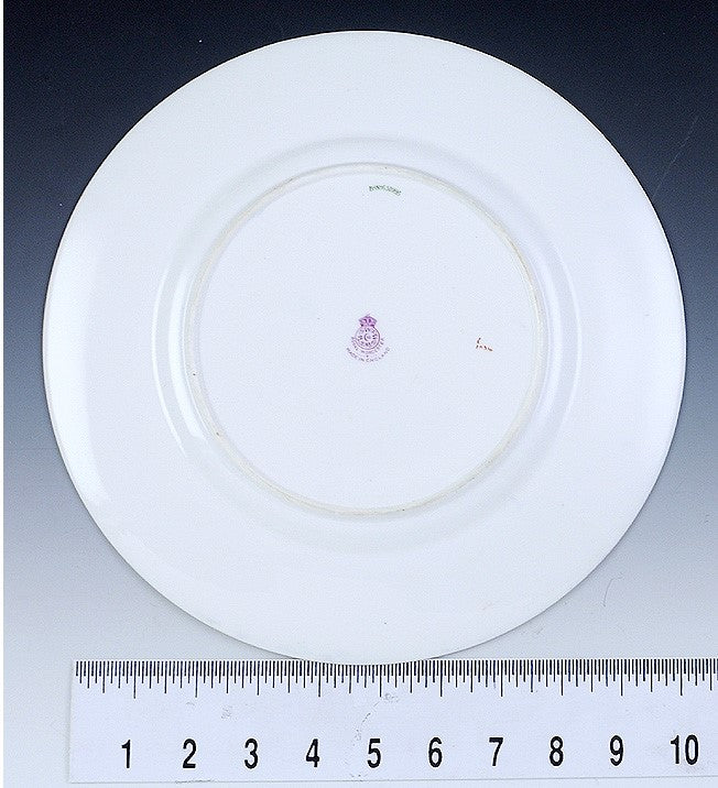 11 Royal Worcester 1923 Blue Marble and Gold Rimmed Dinner Plates
