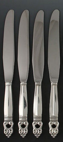 Fine set 4 International Sterling Silver Royal Danish 8 7/8" Knives