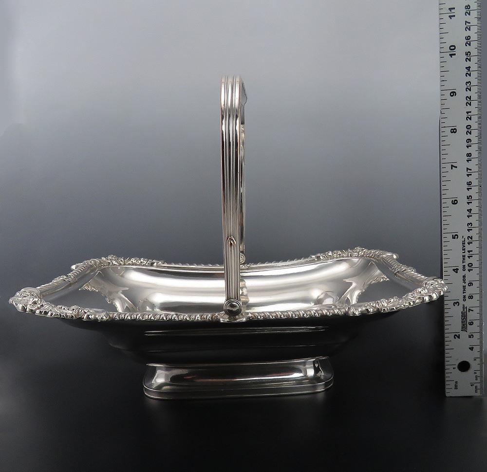 Antique Georgian Regency Old Sheffield Silver Plate Handled Cake Basket ANTQ