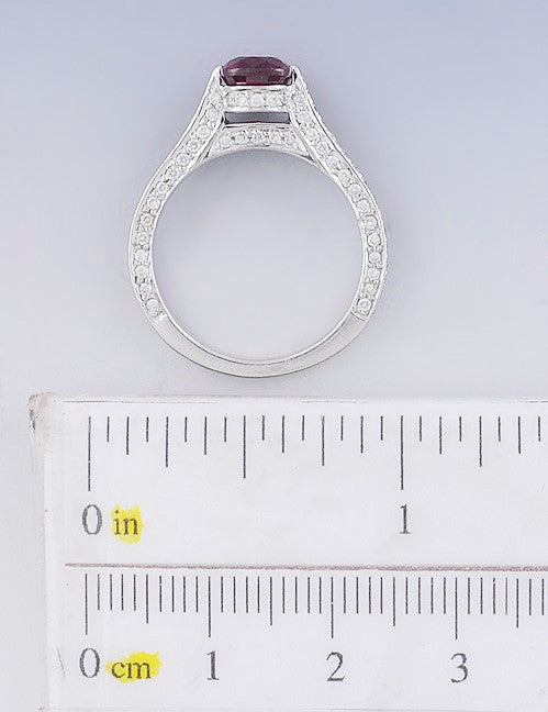 Fascinated ~1ct Ruby & Diamond 18K White Gold Ring