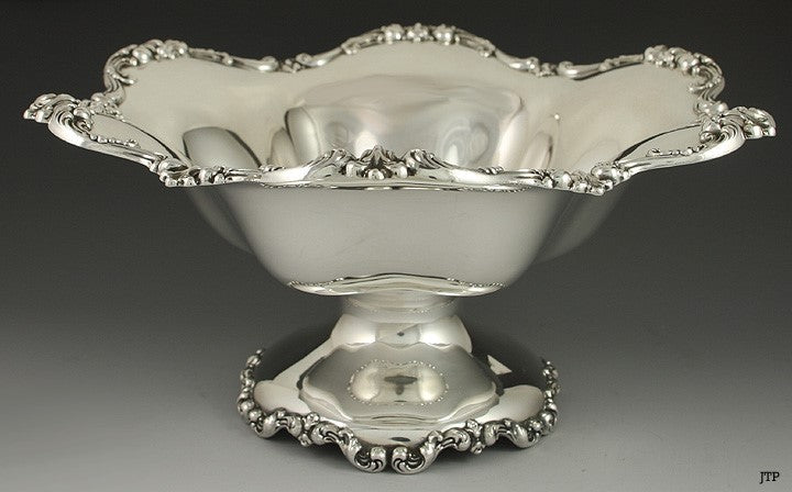 Decorative and Pretty Wallace Sterling Classical Compote 10 inches diameter