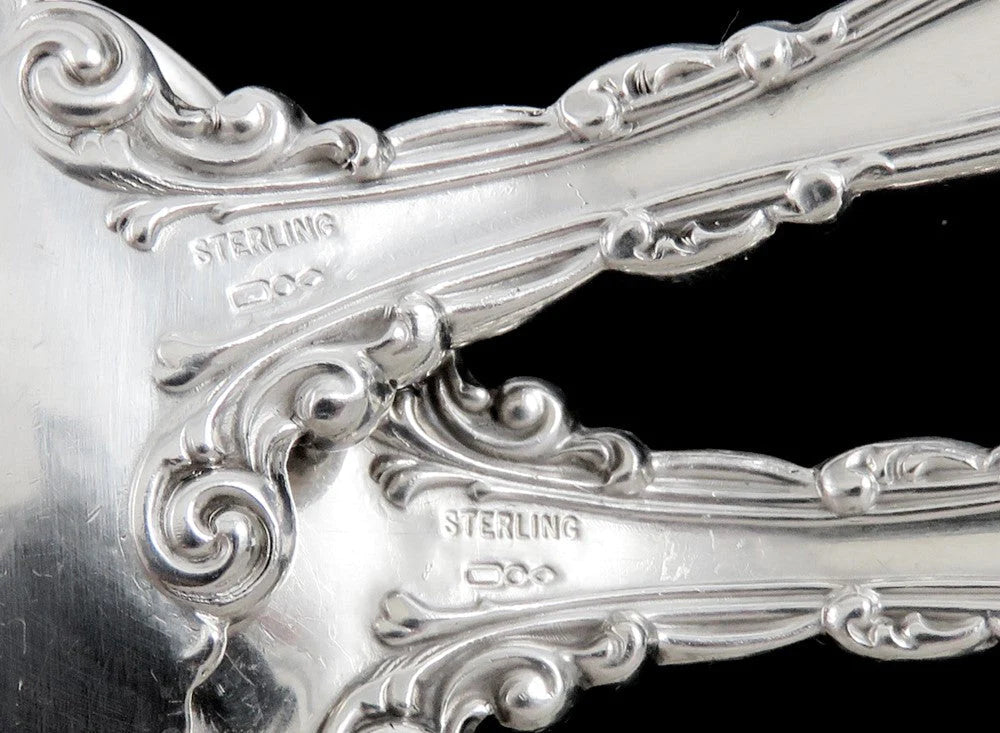 Dominick Haff Labors of Cupid Large Sterling Silver Salad Fork Spoon Set