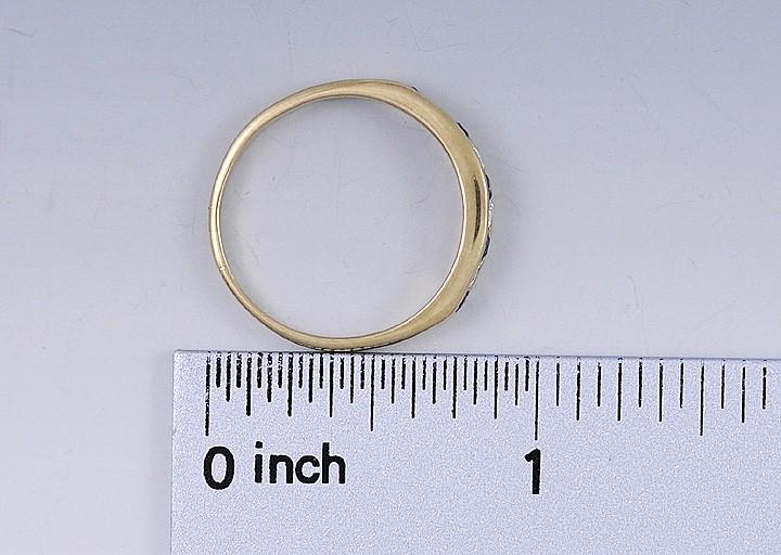 Charming 14K Yellow Gold Sapphire & Diamond Anniversary Band Ring Size 8.5