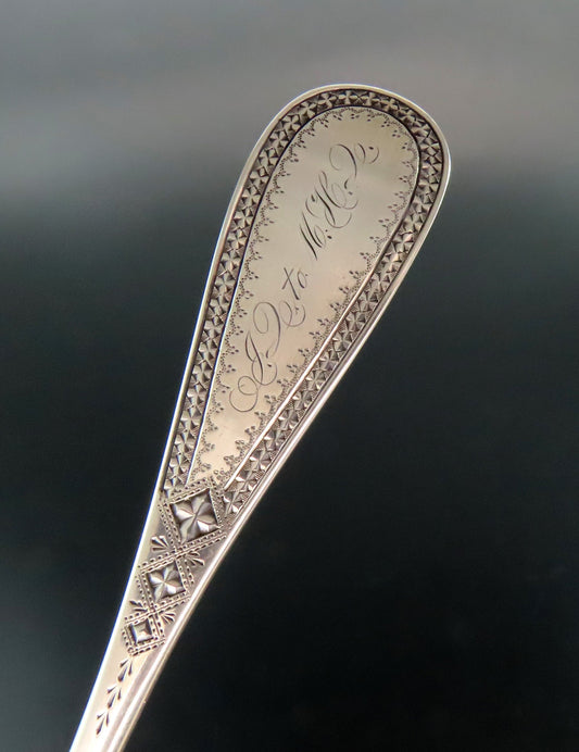Pretty 1870s Sterling Silver Pie Server Great Engravings 9"
