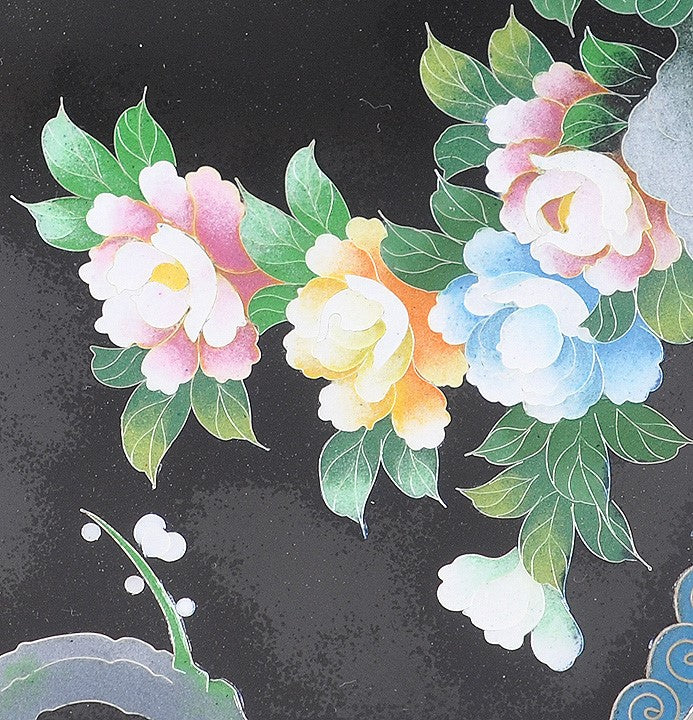 Beautiful Inaba Japanese Meiji Cloisonne Lobed Dish