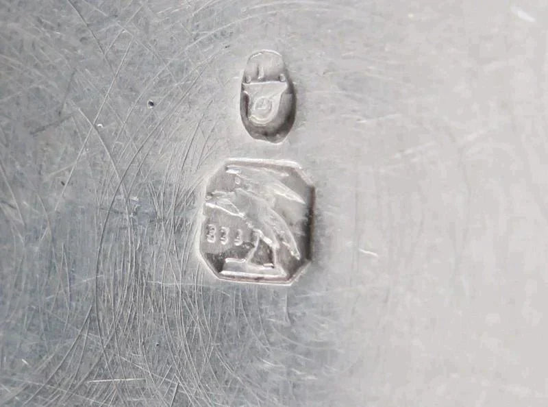 Heavy Vintage Portuguese 833 Silver Drinking Dancing Pub Scene Tinket Box