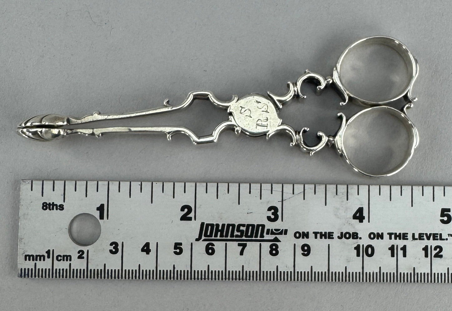 Circa 1740s English Sterling Silver Scissor Silver Form Tongs