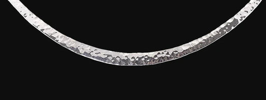 Lovely Modern American Hand Hammered Sterling Silver Cuff Necklace by AH