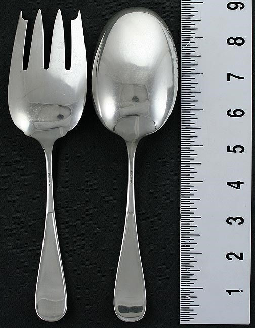Antique Frank Whiting Shell Sterling Silver Fork Spoon Salad Serving Set 9"