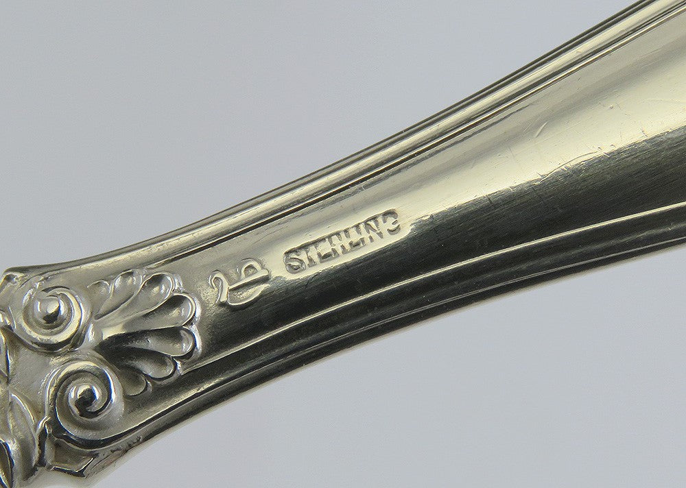 9 Heavy Large Sterling Silver Durgin New Vintage Fish Knives 8 1/4" NO MONO