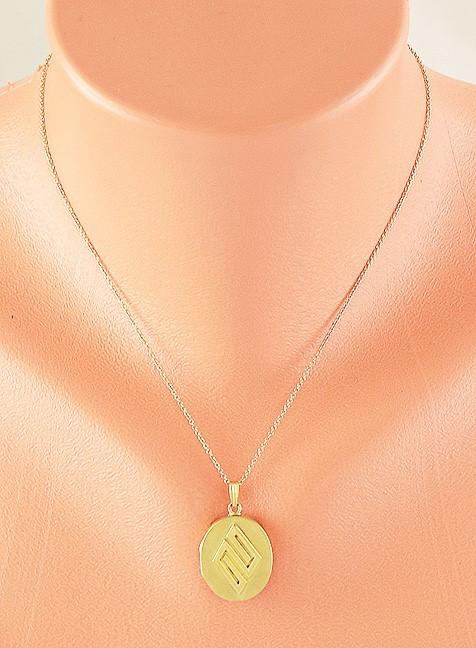 c1871 Elegant Victorian 14k Gold Locket w/ 14k Gold Chain