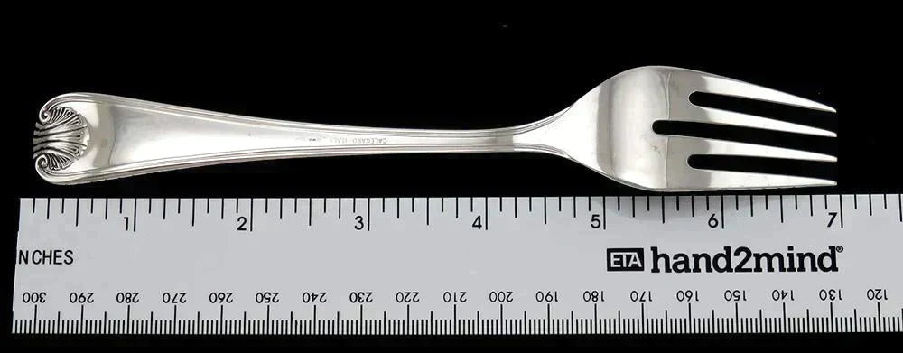 Classic Calegaro Conchiglia Italian Sterling Silver Shell Lunch/Salad Fork 7”