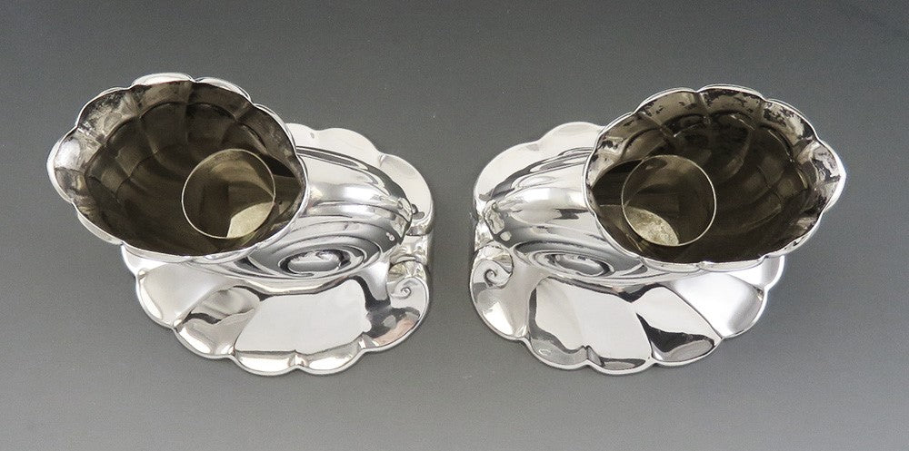 VTG Sterling Silver Frank Whiting Nautilus Seashell Shell Candlestick Holders