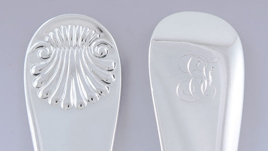 Fine set 6 American Sterling Silver Shell forks