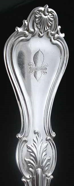 Antique 19th Century American Coin Silver Shell Bowl Stuffing Serving Spoon 13.5