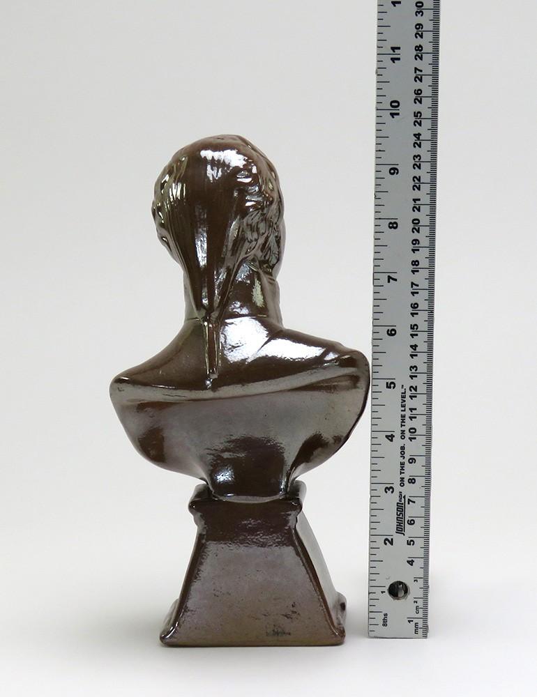 Rare 1700s Fulham Pottery English Bust of 18th c. Military Man Wearing Medal