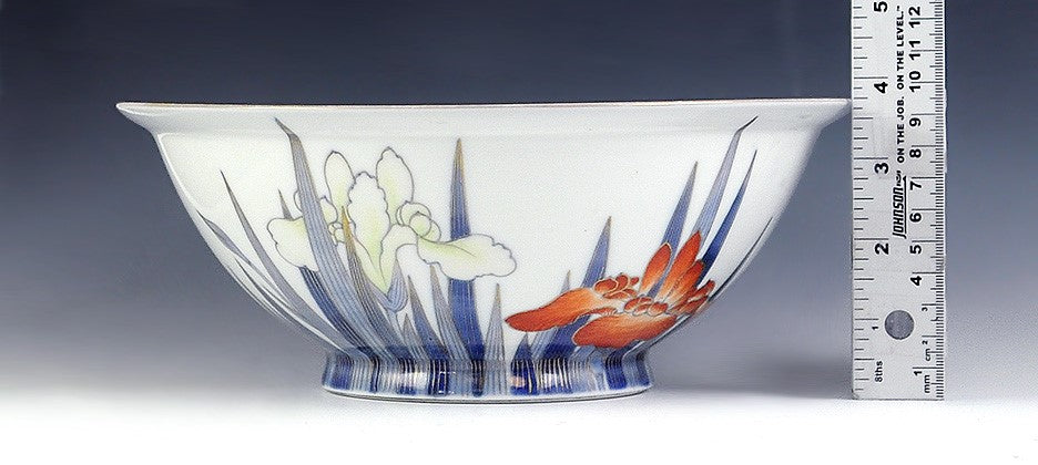VTG Japanese Studio Pottery Large Bowl Ship Design c1920s-1930s