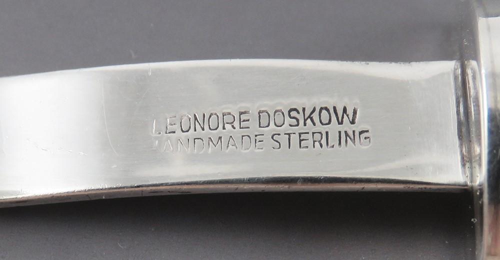 VTG Leonore Doskow Modernist Sterling Silver Tea Caddy Scoop Sugar Salt Shovel