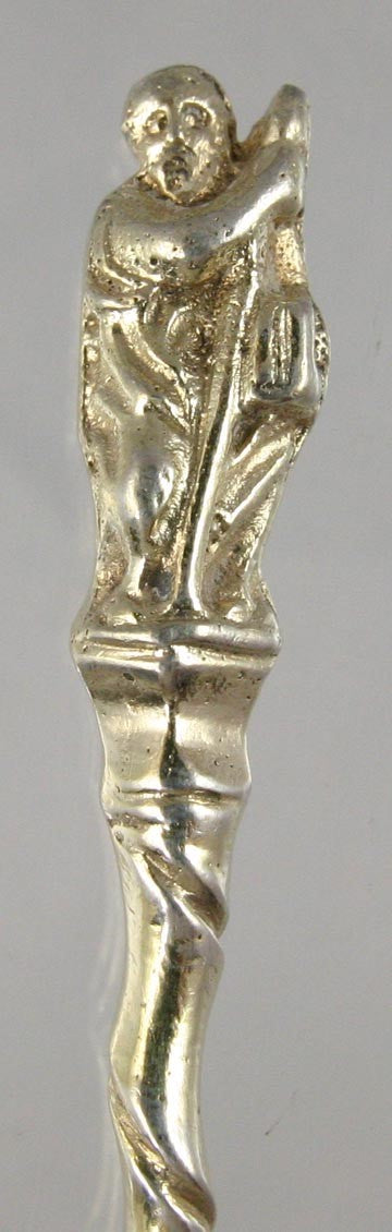 5 Mid 19th Century German or Dutch Silver Apostle Demitasse Spoons 4 3/8"