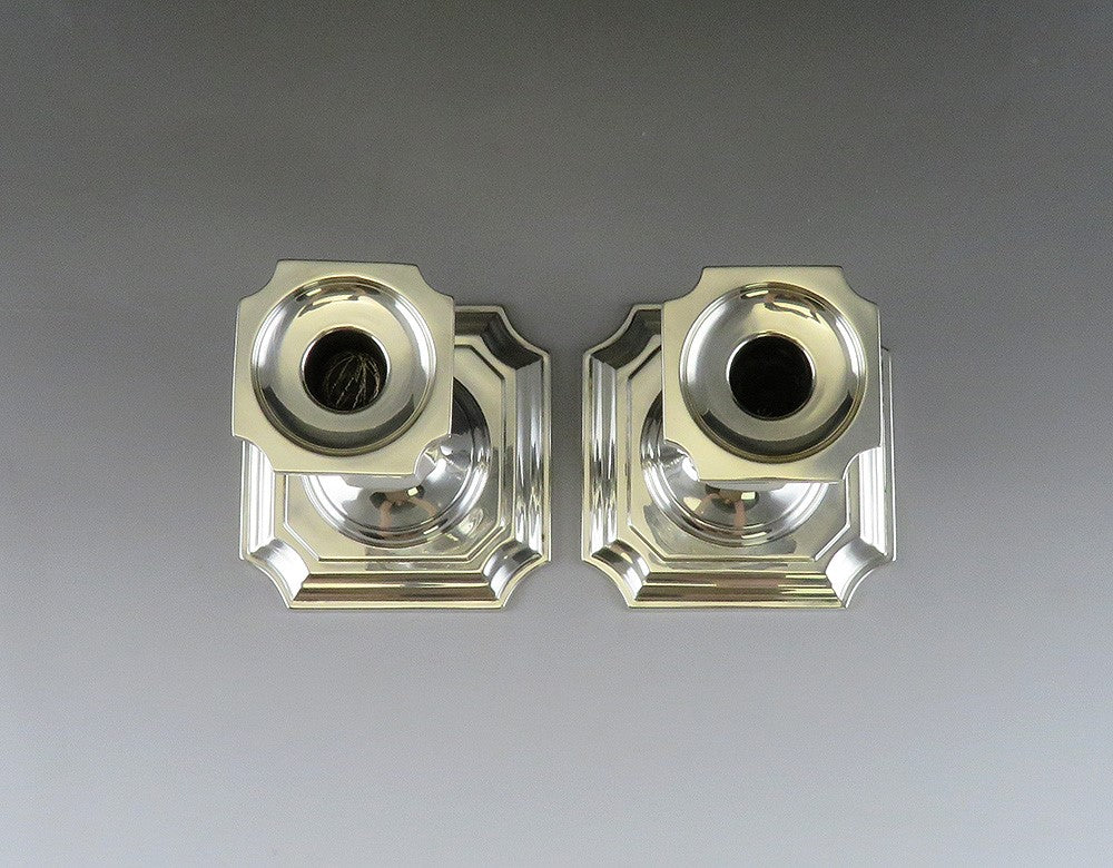 Vintage Mueck Cary American Colonial Form Sterling Silver Candlesticks 6 1/4"