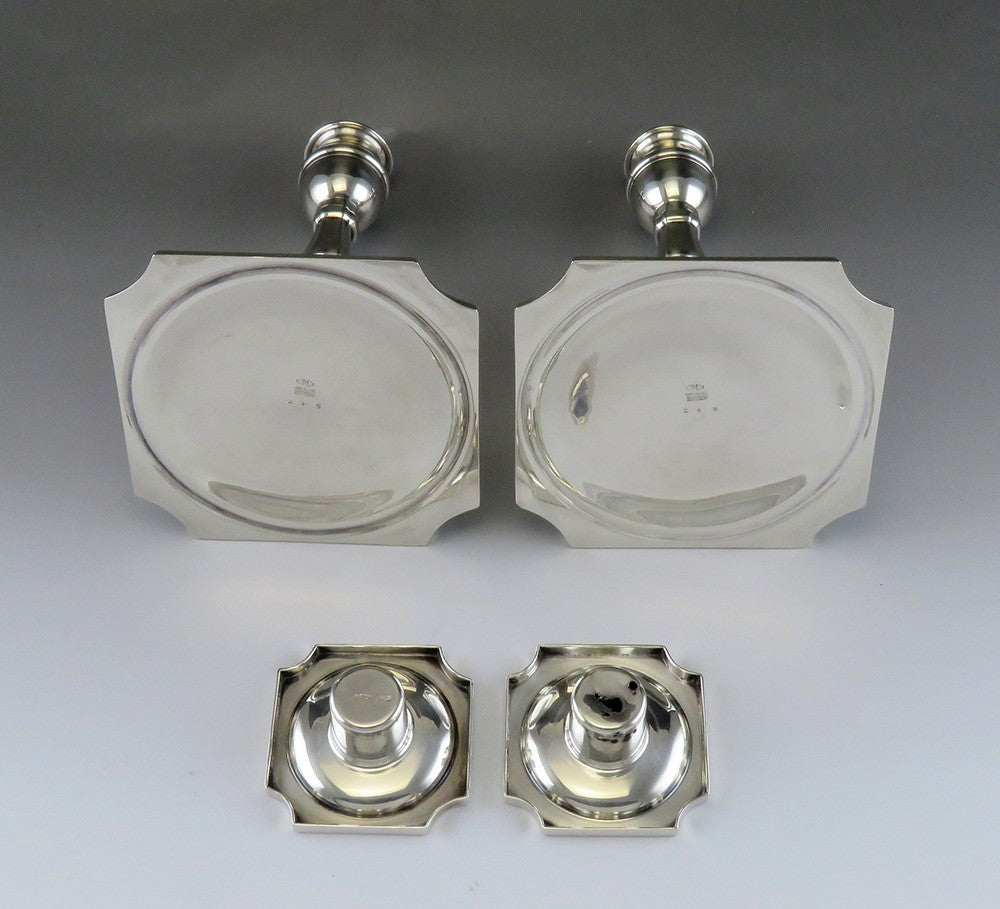 Vintage Mueck Cary American Colonial Form Sterling Silver Candlesticks 6 1/4"