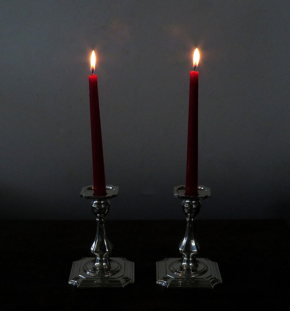 Vintage Mueck Cary American Colonial Form Sterling Silver Candlesticks 6 1/4"