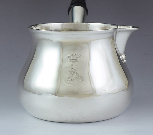 Antique 1758 Georgian English Sterling Silver Brandy Warmer / Side Handle Pot