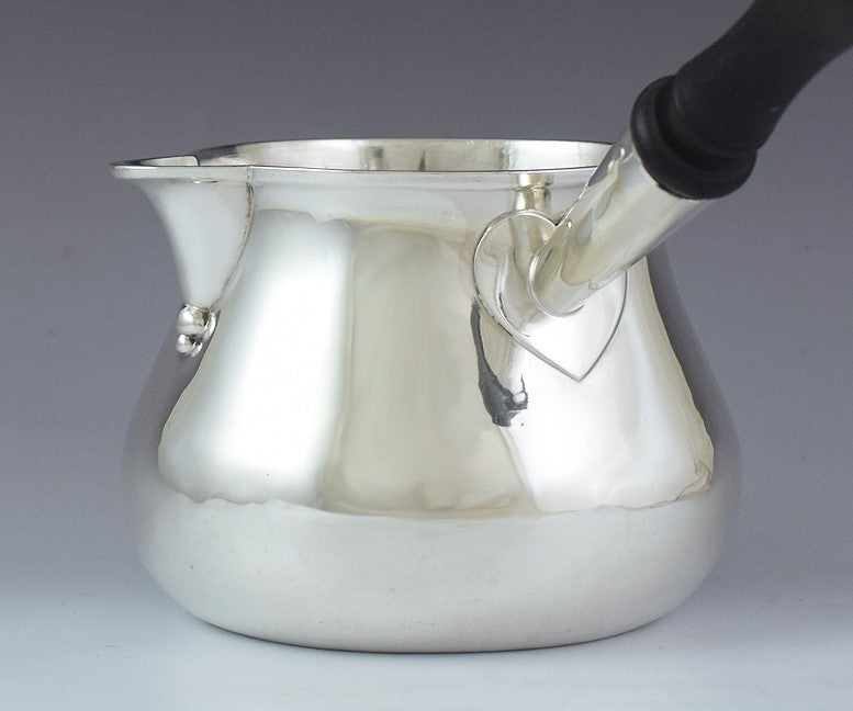 Antique 1758 Georgian English Sterling Silver Brandy Warmer / Side Handle Pot