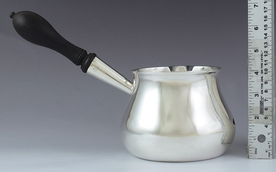 Antique 1758 Georgian English Sterling Silver Brandy Warmer / Side Handle Pot