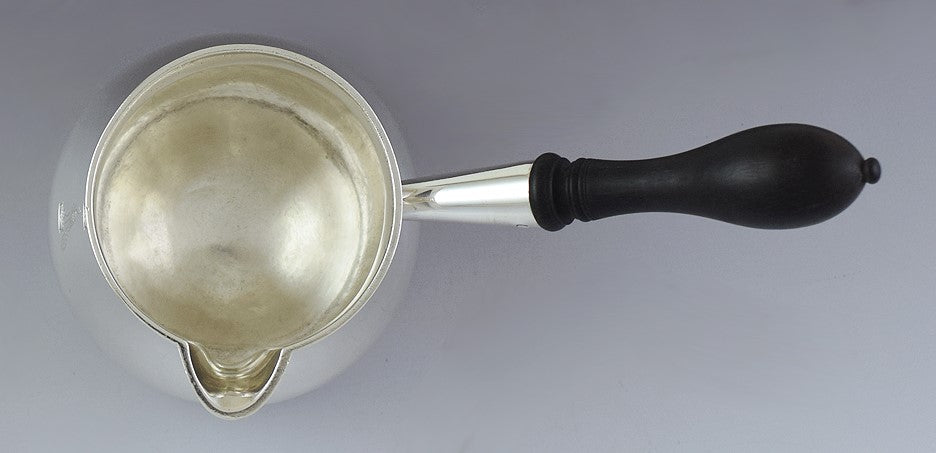Antique 1758 Georgian English Sterling Silver Brandy Warmer / Side Handle Pot