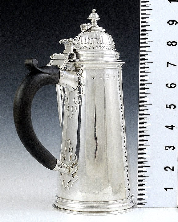 Antique 1705 Britannia Sterling Silver Queen Anne Coffeepot Chocolate Pot
