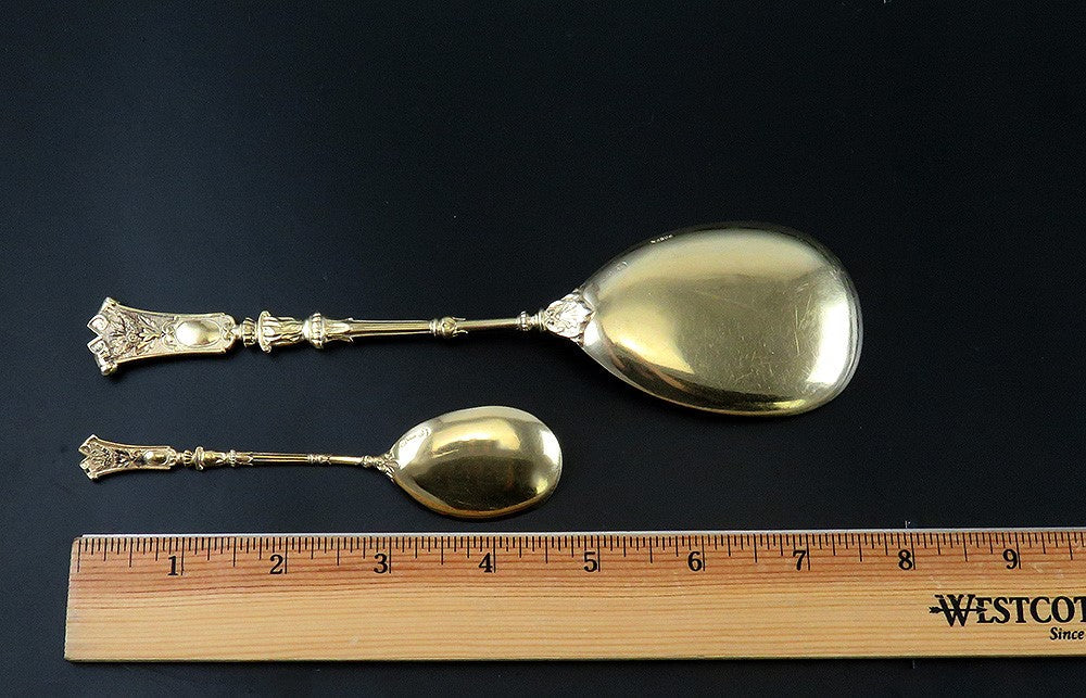Exquisite Antique German 800 Silver 25pc Dessert Set w Orig. Fitted Case
