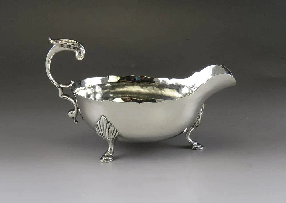 Antique Georgian Style American Handmade Sterling Silver Gravy Sauce Boat