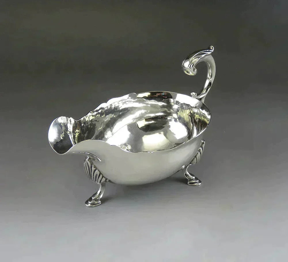 Antique Georgian Style American Handmade Sterling Silver Gravy Sauce Boat