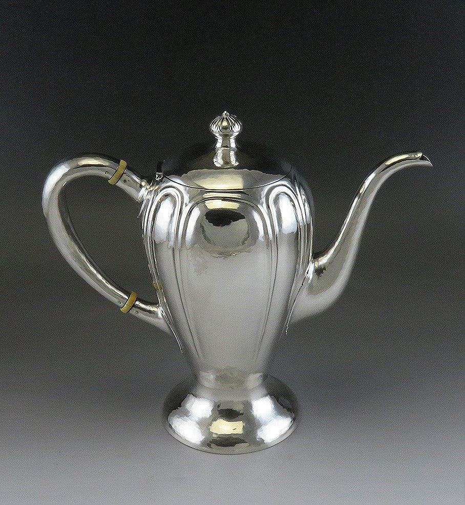 Antique American Arts Crafts Sterling Silver Art Shop Handwrought Chicago Teapot